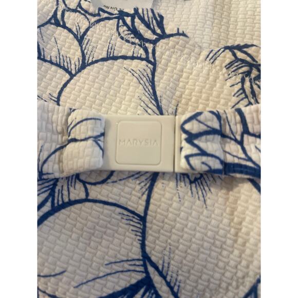 MARYSIA 2 Pc Bikini Set Size Large Bandeau Antibes Blue White Floral Top Bottom - Picture 4 of 6